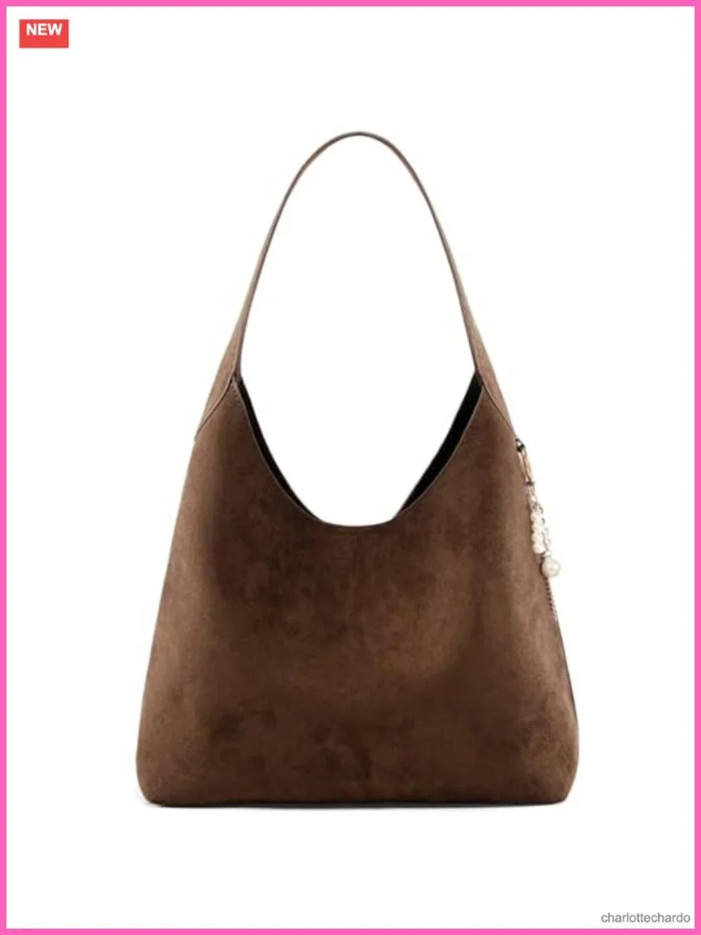 Soft Suede Slouchy Hobo Shoulder Bag Lightweight Tote with Spacious Interior